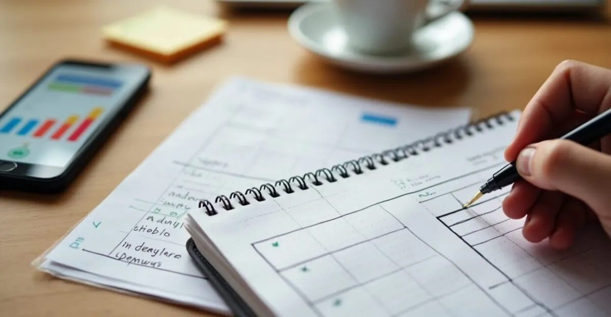 Ferramentas: habit tracker e diário de progresso