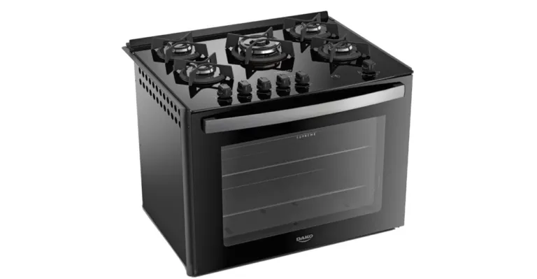 Fogão de Embutir 5 Bocas Preto com Mesa de Vidro Dako Supreme Bivolt