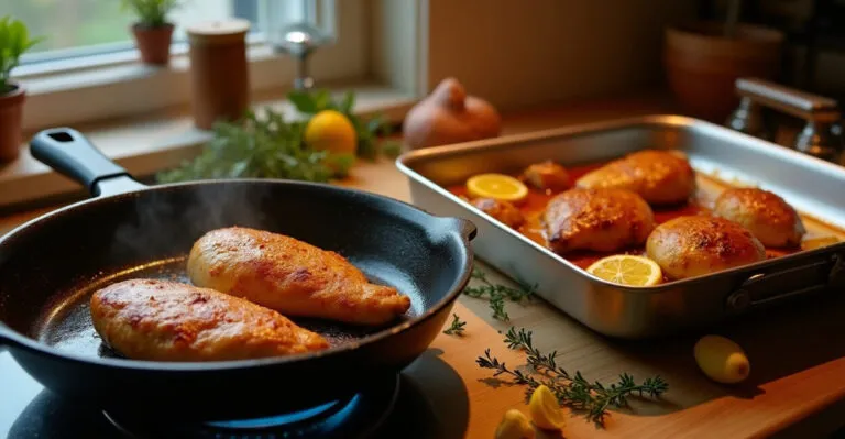 Frango na Frigideira Vs Forno para Jantar: Comparativo Rápido com Tempos, Textura e Custo para Ajudar Quem Cozinha Todo Dia