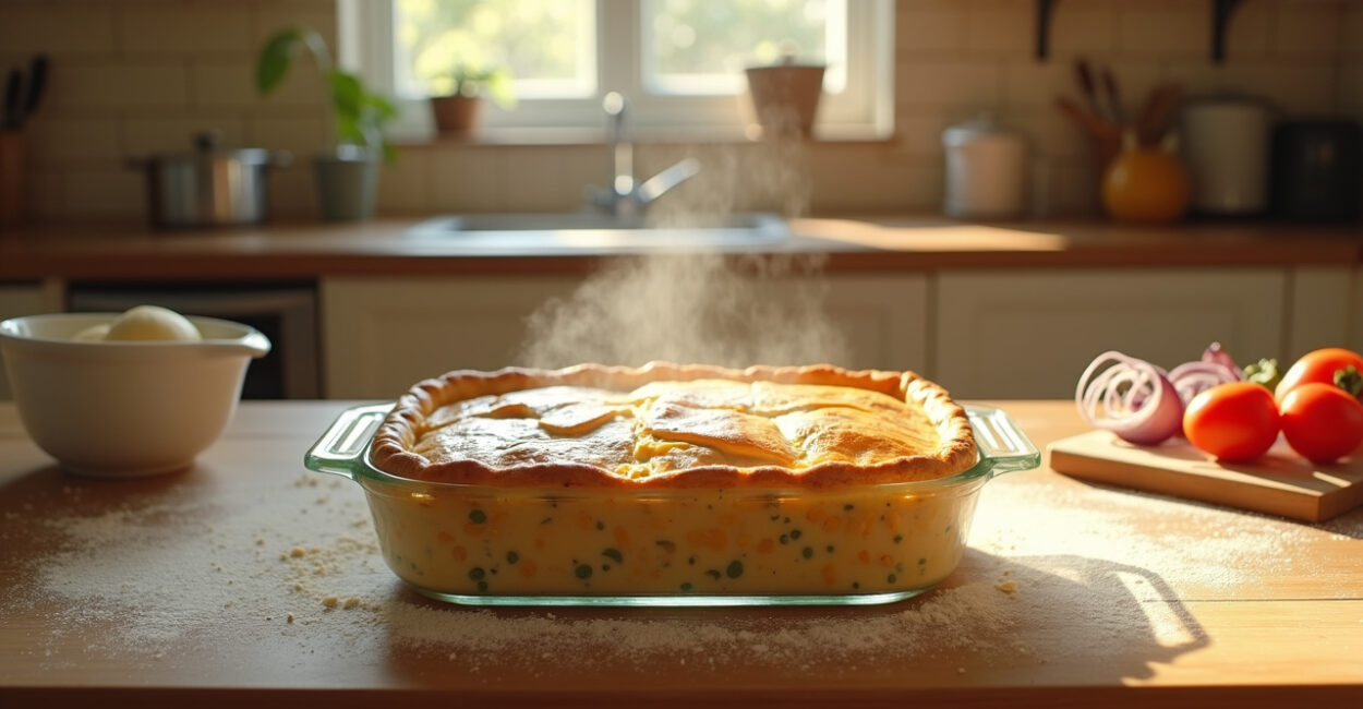 Torta de Frango Caseira, Cremosa e Douradinha