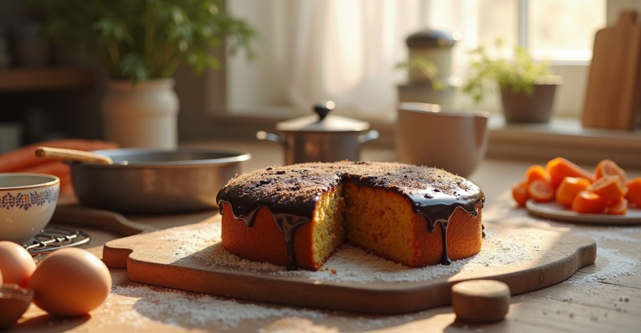 Bolo de Cenoura Fofinho com Cobertura de Chocolate Bolo de Cenoura Fofinho com Cobertura de Chocolate